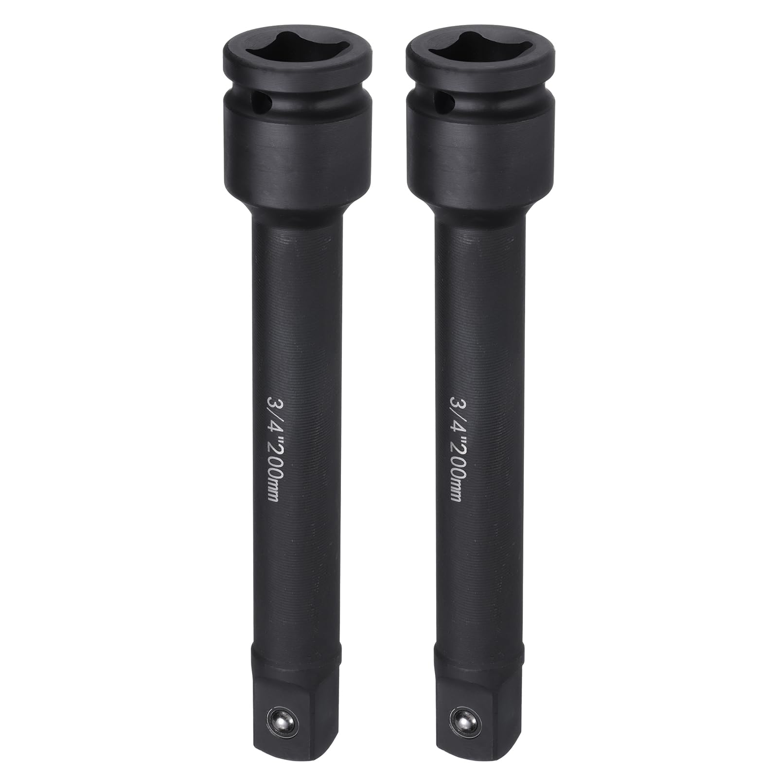 sourcing map 2pcs Impact Socket Extension Bar 3/4" Square Drive 8" Long CR-V Steel Extension Rod Ratchet Wrench Driver Adapter for Axle Nut Sockets, Black
