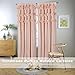 Homechoice Decor Luxurious Peach Pink Blackout Curtains with 3 Rows of Handmade Butterfly Flower Ruffles, Room Darkening and Soundproof Window Curtain 54