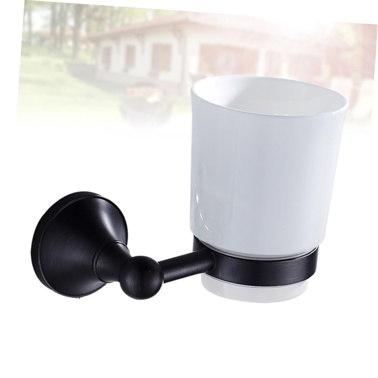 Cabilock 2pezzi Portabicchiere da Bagno Rame Nero Murale per Spazzolini con Tazza Accessori Eleganti per Cucina e Bagno Facile e Resistente
