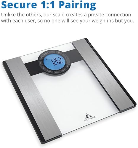 Miniatura 4 de Greater Goods Báscula de gurús de peso para peso corporal, báscula digital Bluetooth para IMC, grasa corporal, masa muscular, 400 libras, diseñada