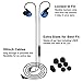 KINVOCA Wired Sport Earphones Stay in Ears for Running Gym Workout Exercise Jogging, Comfortable Earhook Headphones with Microphone and Volume, Bass Noise Isolating Over Ear in-Ear Earbuds Blue