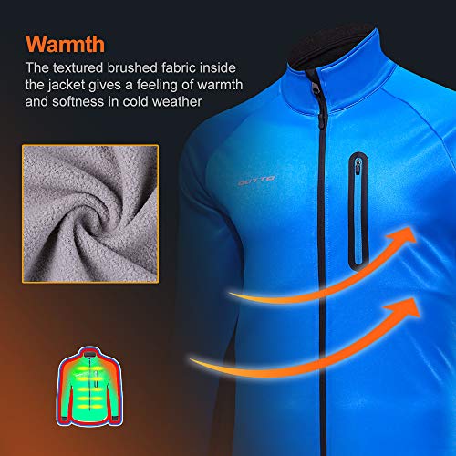 Jaqueta masculina de corrida Outto de ciclismo de lã para inverno impermeável impermeável softshell