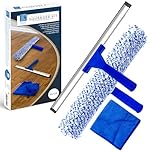 Rubber Squeegee Window Cleaner and Microfibre Glass Wiper, Twin Pack 14” Multipurpose Professional Cleaning Kit for Window, Car, Bathroom & Shower