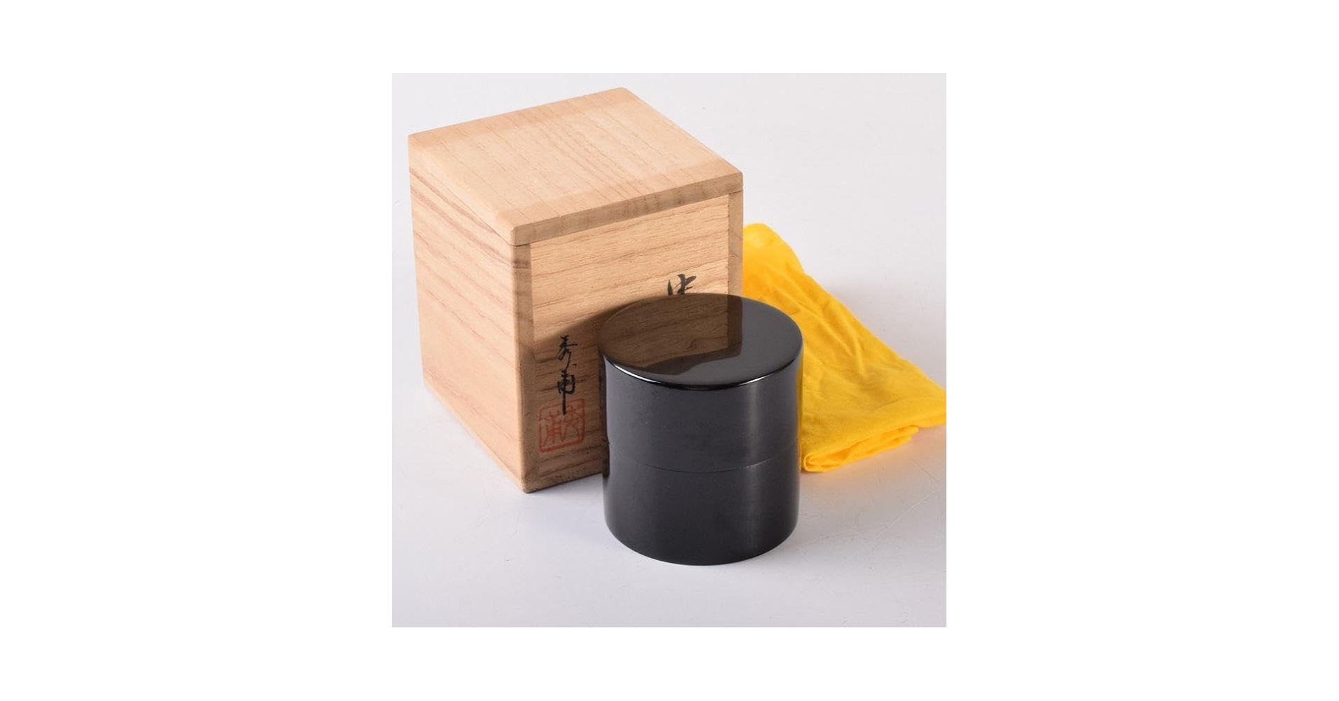 Amazon.co.jp: 茶道具 加賀蒔絵師 中村秀甫作 黒漆 中棗 共箱 V