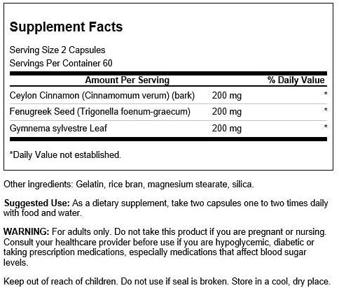 Miniatura 2 de Swanson Canela, fenogreco y gimnasia de espectro completo 120 cápsulas