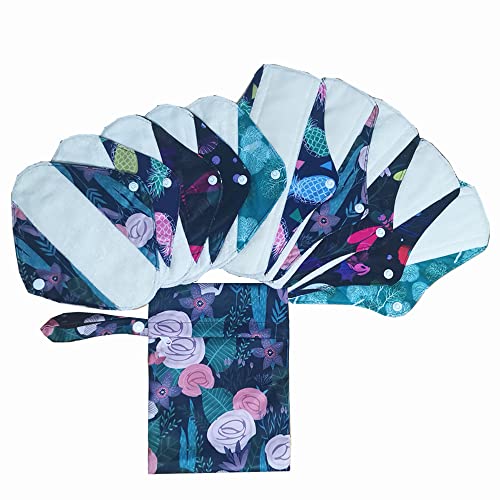 5PCS 8 Inch And 5PCS 10 Inch Menstrual Pads Sanitary Pads Panty Liner+1 Wet Bag