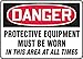 Accuform MPPE018VA Aluminum Safety Sign, Legend"Danger Protective Equipment Must BE Worn in This Area at All Times", 7" Length x 10" Width, Red/Black on White