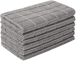 HOMEXCEL Kitchen Towels 6 Pack,Soft and Super Absorbent Microfiber Dish Towels,Lint Free Waffle Weave Check Plaid Large Tea Towel Kitchen Cloth,15 x 25 inch