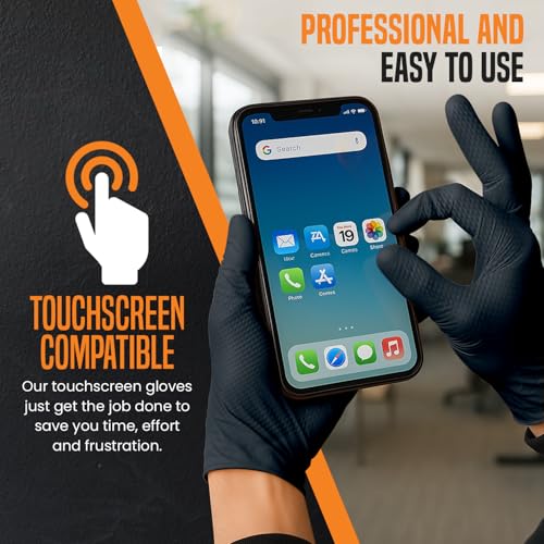 50 Black Nitrile Disposable Gloves Large Heavy duty, Diamond Grip Gloves, Latex-Free, Powder-Free, Non-slip, Extra Thick – Ideal For Mechanics, Workshop, and Automotive use. - Image 3