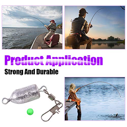 image for Swpeet 86 Pieces 9 Sizes 5g-35g Fishing Weights Bullet Sinker Rolling 