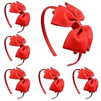 6 Cerchietti Con Fiocco Per Bambine - Fascia Capelli In Gros Grain Colorati - Foto 6