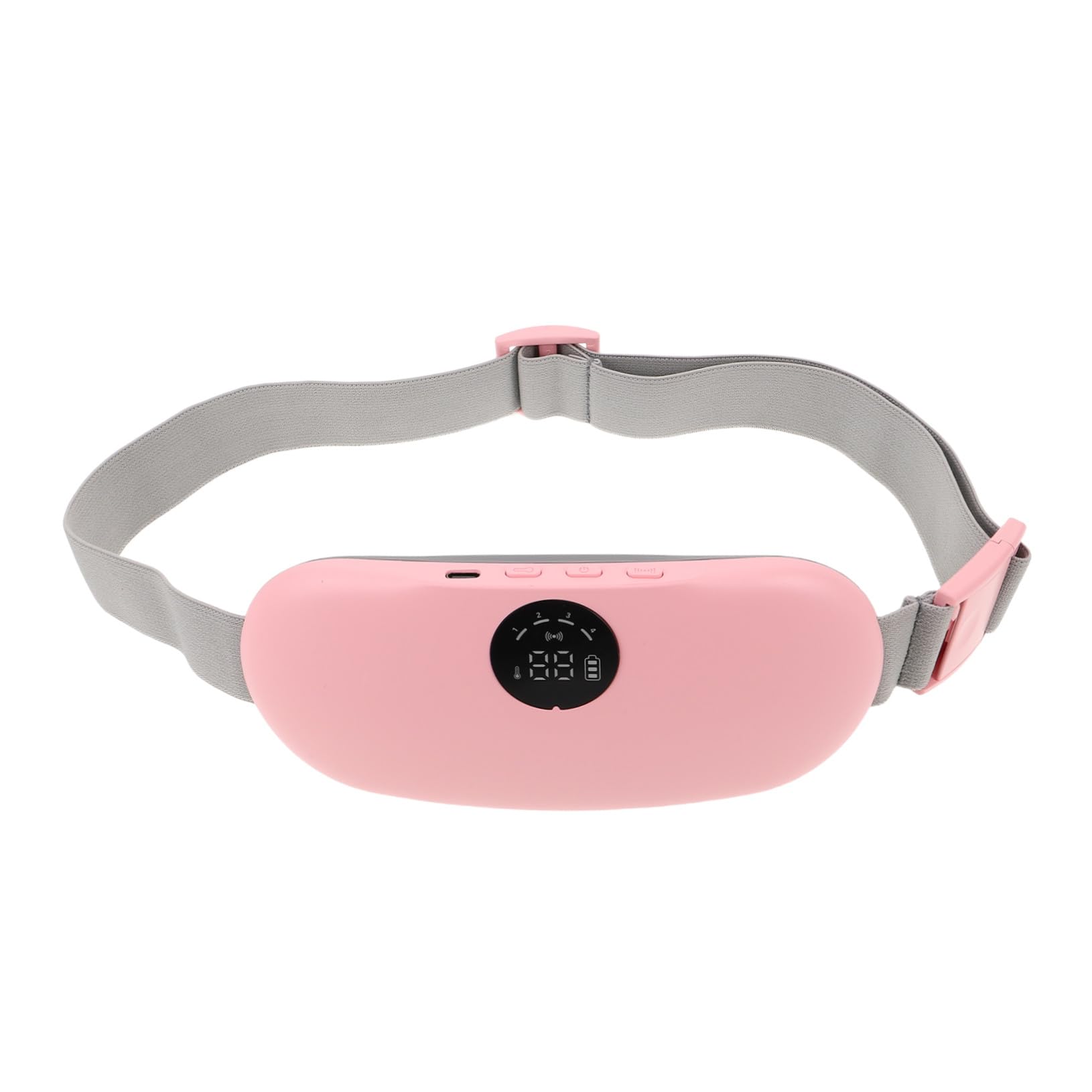 Almohadilla Térmica Menstrual Vibratoria Cinturón Calentador Abdominal Ajustable Masajeador Lumbar Portátil para Alivio de Calambres y Soporte Durante Menstruación Mujer Rosa
