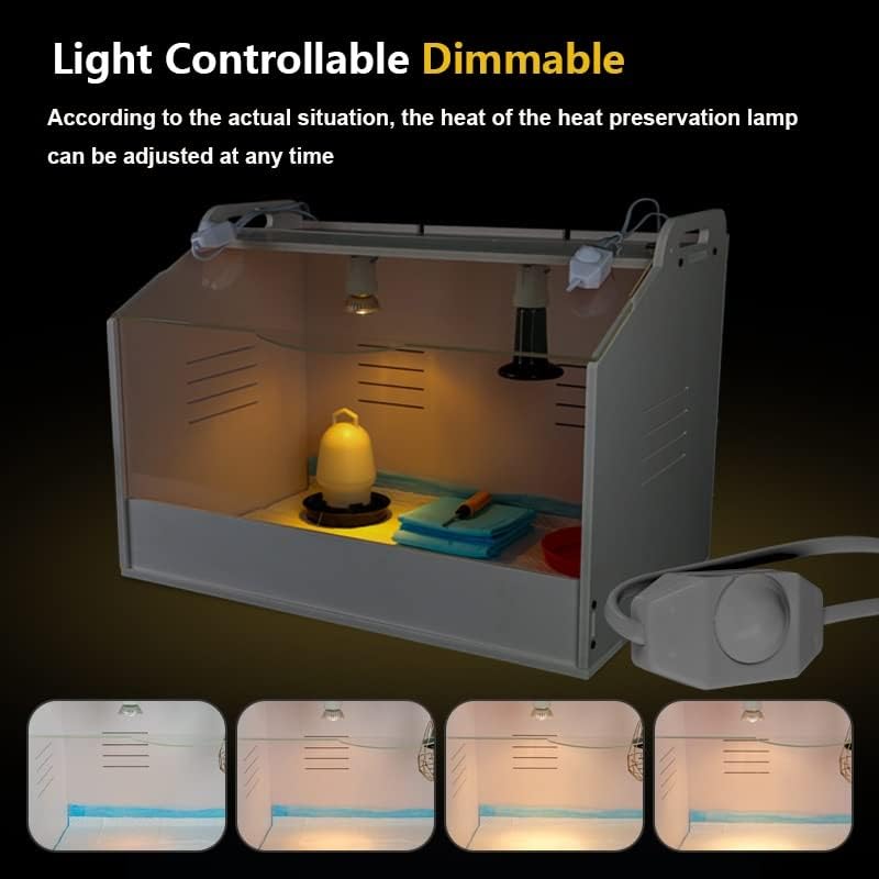 Miniatura 4 de Caja para cría de pollos con juego de lámparas de calor, calentador de agua potable, plato de comida, calienta hasta 25 pollos, caja de cría de aves