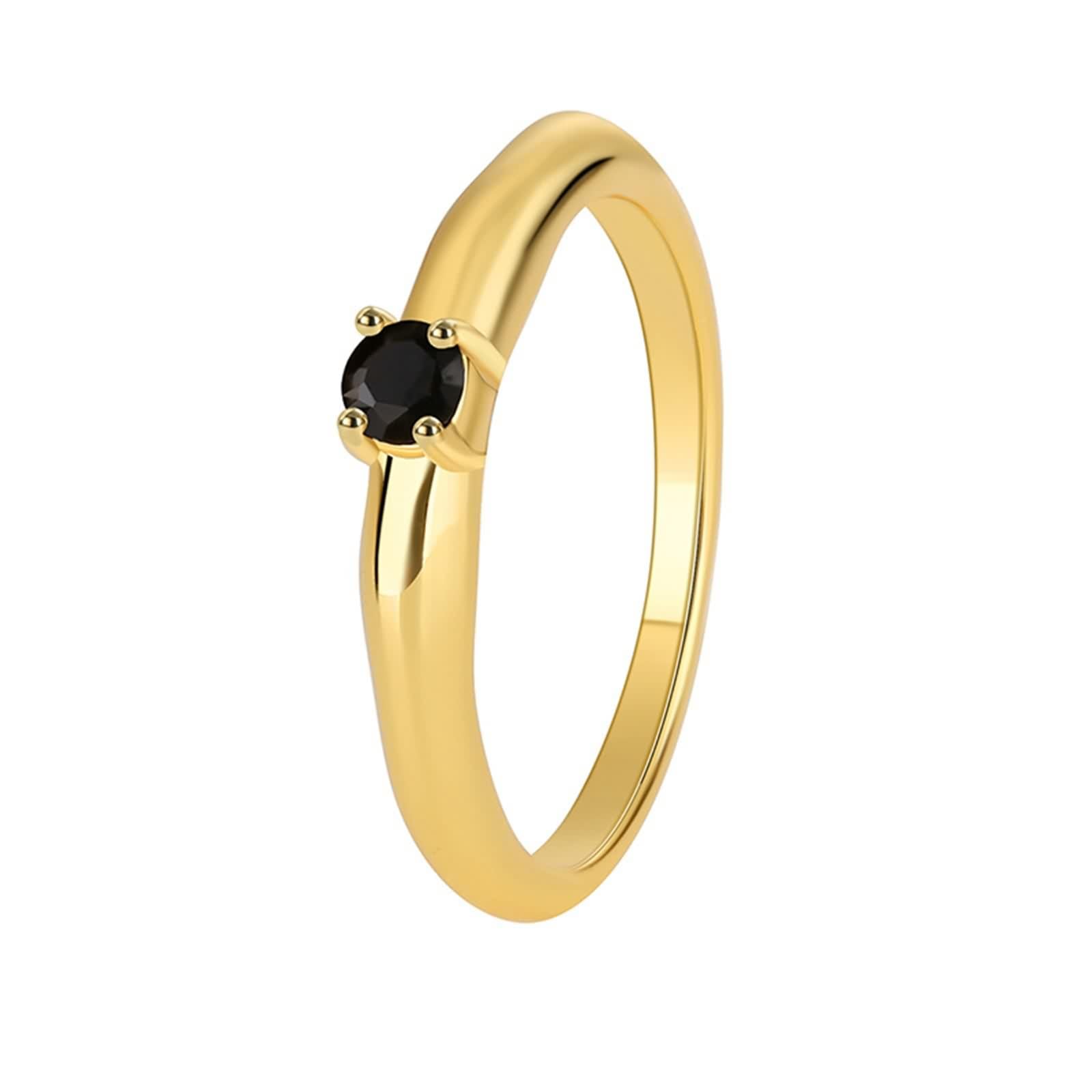 Anillos Oro, Anillos Mujer Ágata Solitario Oro Amarillo de 9K/14K/18K para Esposa Madre