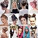 Kediciz Messy Bun Hair Piece Fake Hair Buns Scrunchies Extensions Synthetic Thick Updo Hairpieces Curly Wavy Chignon Ponytail for Women Orange