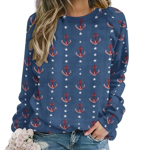 Sweat-shirt graphique pour femme à col rond vintage et manches longues