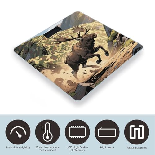 Báscula digital de baño camuflaje ciervo LCD 400 lb miniatura 3