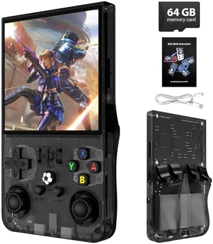 Retro Gaming Console 4.0 Inch IPS Screen-Translucent Black