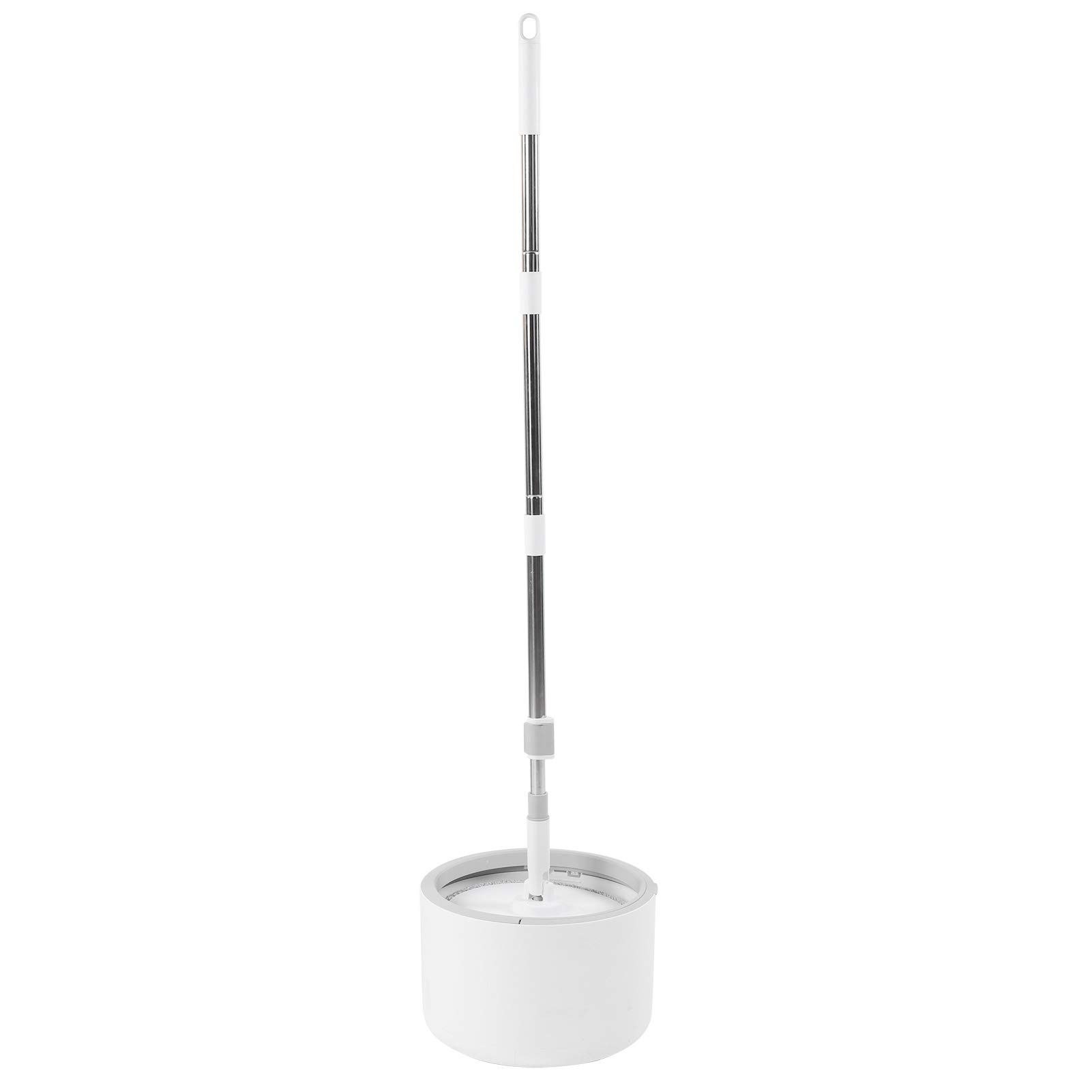 Juego de fregona giratoria universal y cubo para una fácil limpieza en casa con paño de microfibra y mango de acero inoxidable