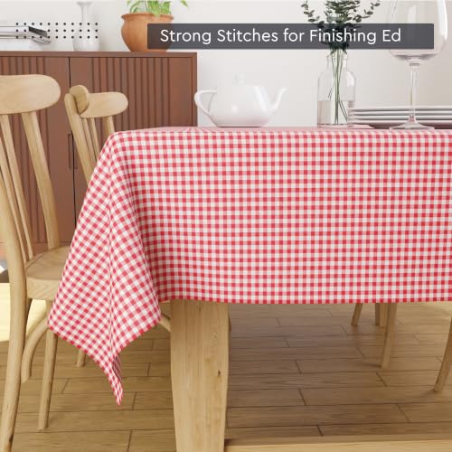 Image of Encasa XO Dining Table Cloth 8 to 10 Seater, Cotton Table Cover 56 inchx120 inch
