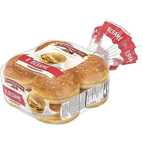 Image of Pepperidge Farm Sesame Topped Hamburger Buns, 8-Pack Bag
