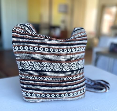Image of Small Aztec Messenger Bag - Handmade Woven Hippie Hobo Shoulder Handbag - Ikat Tribal Sling Purse for Women
