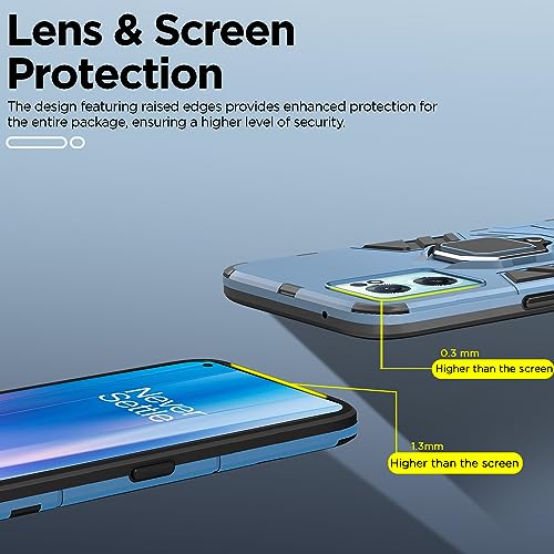 Image of Pikkme Back Cover for OnePlus Nord CE 2 5G | 360 Protection | Ring Holder | Kickstand | Tough Armor Case (Blue)