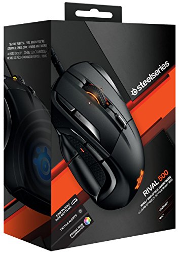 SteelSeries Rival 500 Mouse Ottico da Gioco, Illuminazione RGB, MMO, 15 Pulsanti, Segnalazioni Tattili, Cablata, Nero
