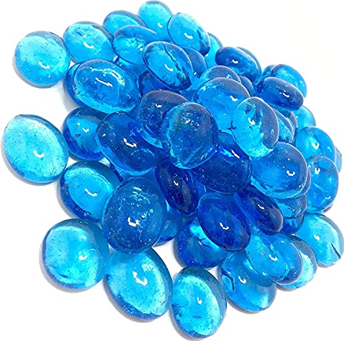 Image of Decorative Decorative Stones for Vase Filler or Pebbles for Home Decor /Decorative Capsule Pebbles /Glass /gravels /Stone /Beads for Aquarium, Table, vase, Fountain (Aqua Blue, 950 Gram)