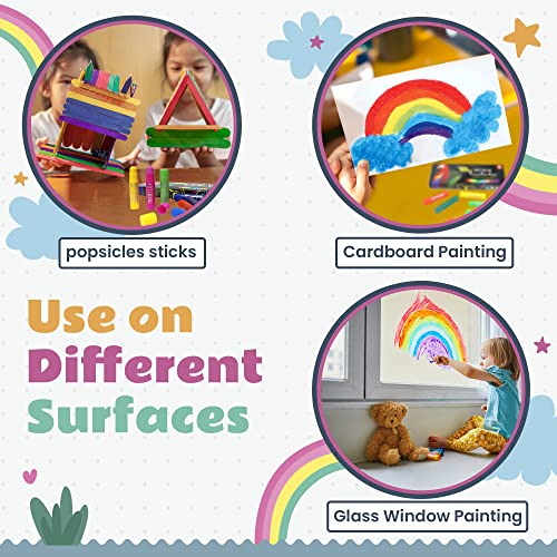 12 Pcs Tempera Paint Sticks For Kids Washable - Mess Free, Quick Drying, Twisted Paint Sticks For Children And Students – Works Perfect On Papers, Wood, Glass, Canvas & Pumpkin (Vibrant Colors) #TOP2