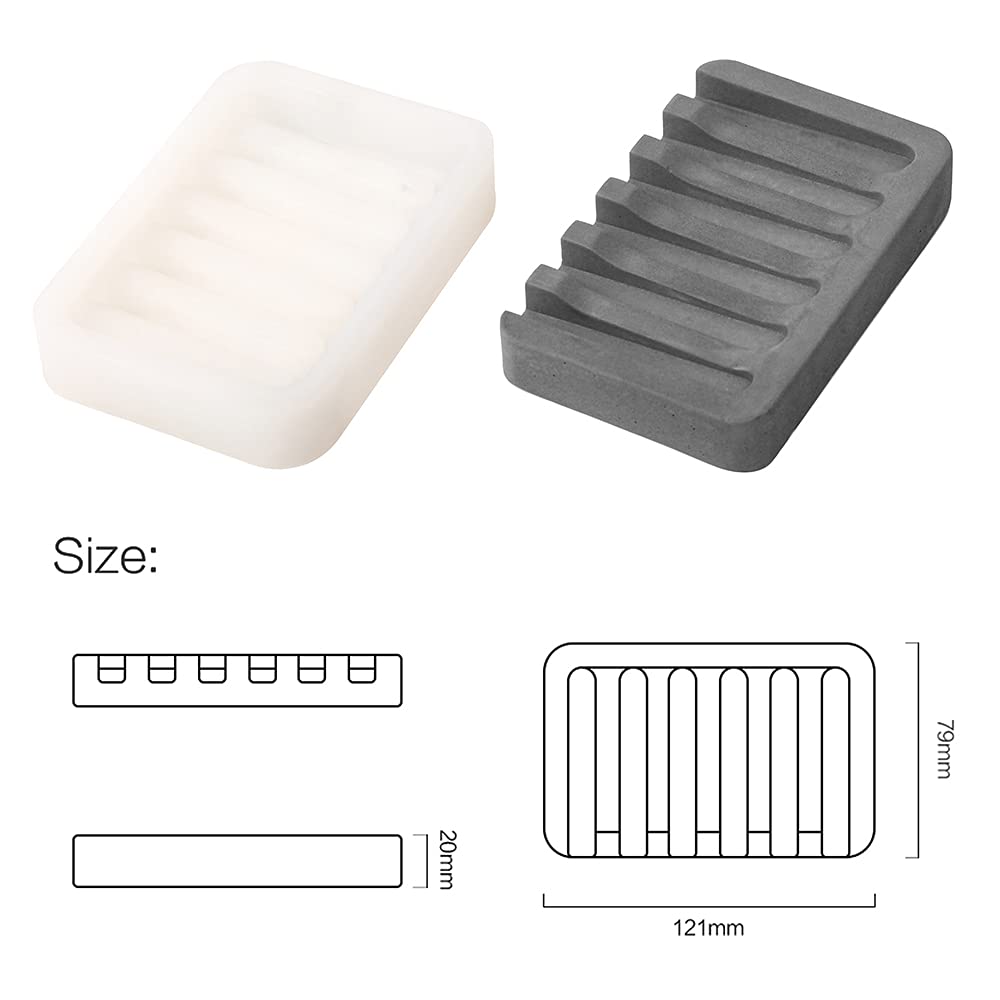 Soap Dish Silicone Mold for Cement DIY Homemade Soap Tray Moulds Curved Surface Art Decoration Bathroom Tools