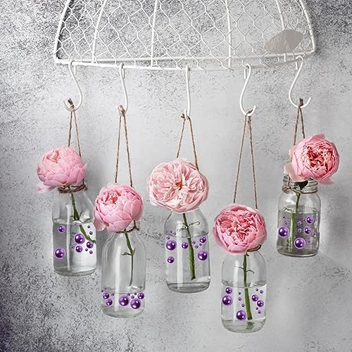 125pcs Vase Filled with Pearls Vase Filler Pearls Filler Wedding Decor for Pearl Beads for Jewelry Making Purple Abs Brush Nonporous(Only) - Image 2