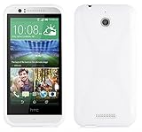 Cadorabo DE-102402 HTC Desire 510 Mobile Phone Case Flexible TPU Silicone X-Line Design White