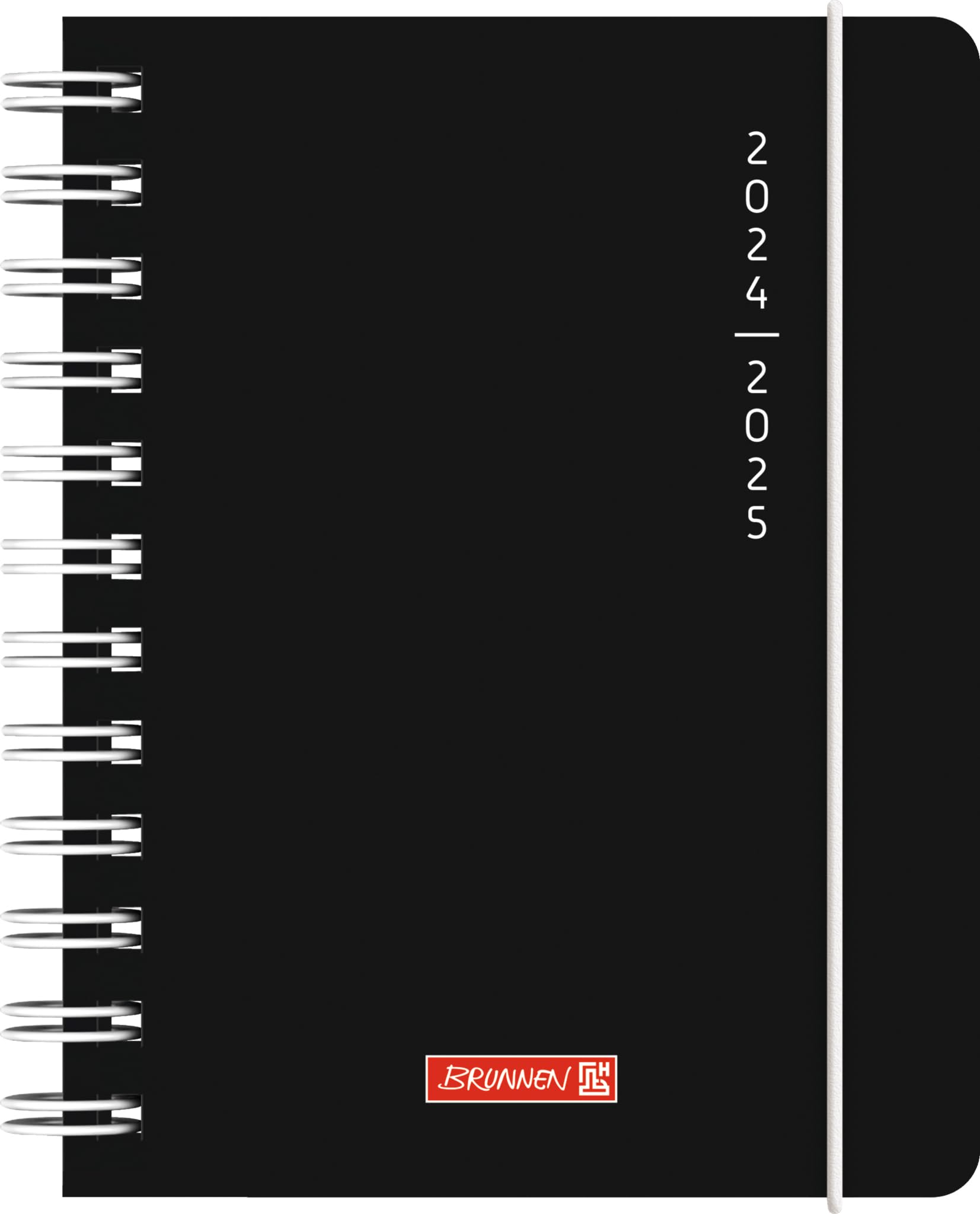 BRUNNEN School Diary (2024/2025) "Plain Black", 1 Page = 1 Day, A6, 352 Pages, Black, schwarz