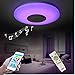 HOREVO Plafón LED Lámpara de Techo Regulable con Altavoz Bluetooth 36W 50cm...