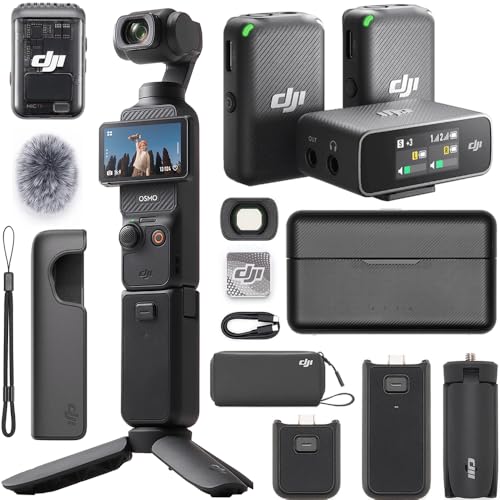 DJI CP.OS.00000302.01 Osmo Pocket 3 Creator Combo 4K 120fps Handheld 3-Axis Gimbal Bundle with Mic Wireless Microphone S - Detailed View