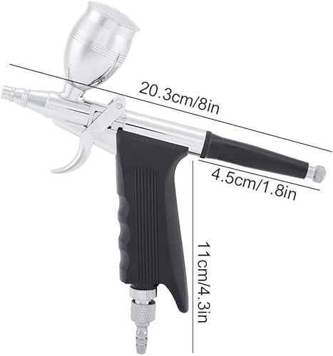 Miniatura 2 de Yosoo Pistola de aerógrafo pulverizador de pintura de 0.008 in/0.012 in/0.020 in Kit de compresor de aerógrafo de doble acción, kit de pistola de