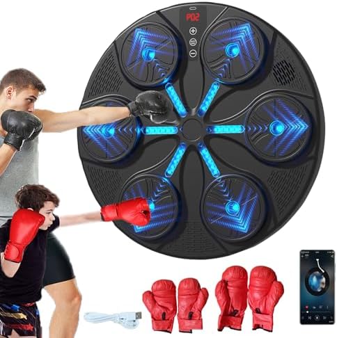 Standing Punching Bag Music Boxing Machine With Gloves, Wall Mount
