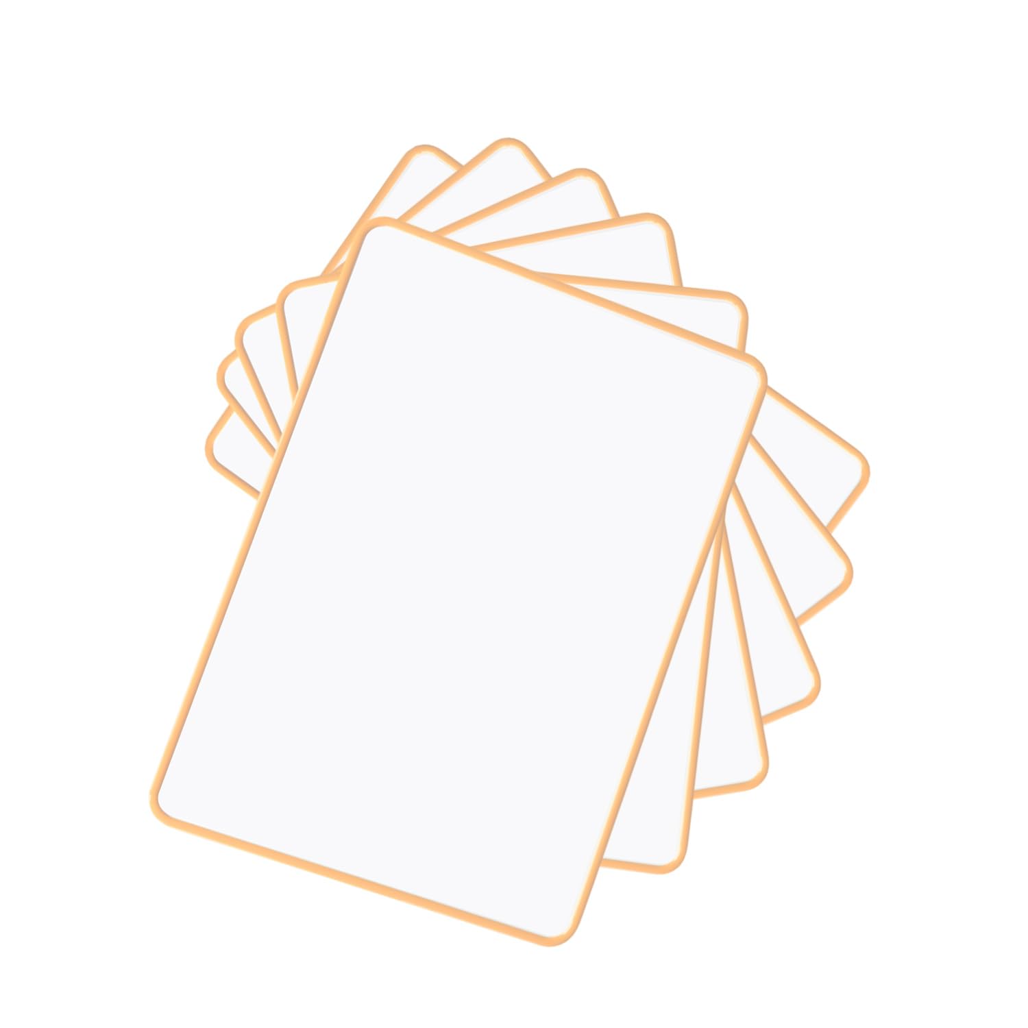 Pack of 6 A4 Double Sided Magnetic Erasable MDF Plain Whiteboards with Orange Border