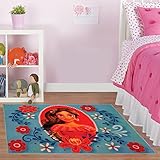 Disney Princess Elena of Avalor Rug HD Digital Girls Room Décor Bedding Floral Blue Area Rugs, 40