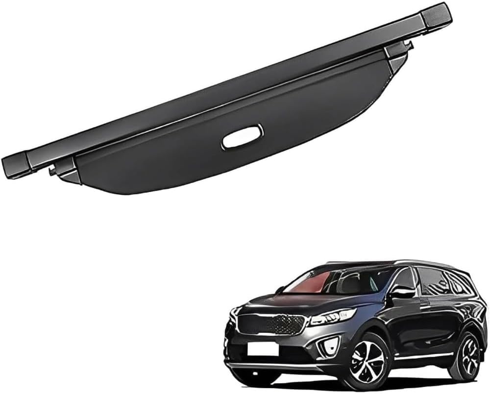 PANXUC Rear Boot Cargo Cover Curtain For Kia Sorento 2015 2016 2017 2018, Trunk Retractable Cargo Cover Shield Shade Curtain Partition Board Privacy Blinds