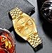 Men's Classic Design Analog Quartz Watches Fashion Business Watch Stainless Steel Waterproof Date Casual Wrist Watch for Men (01 Gold)