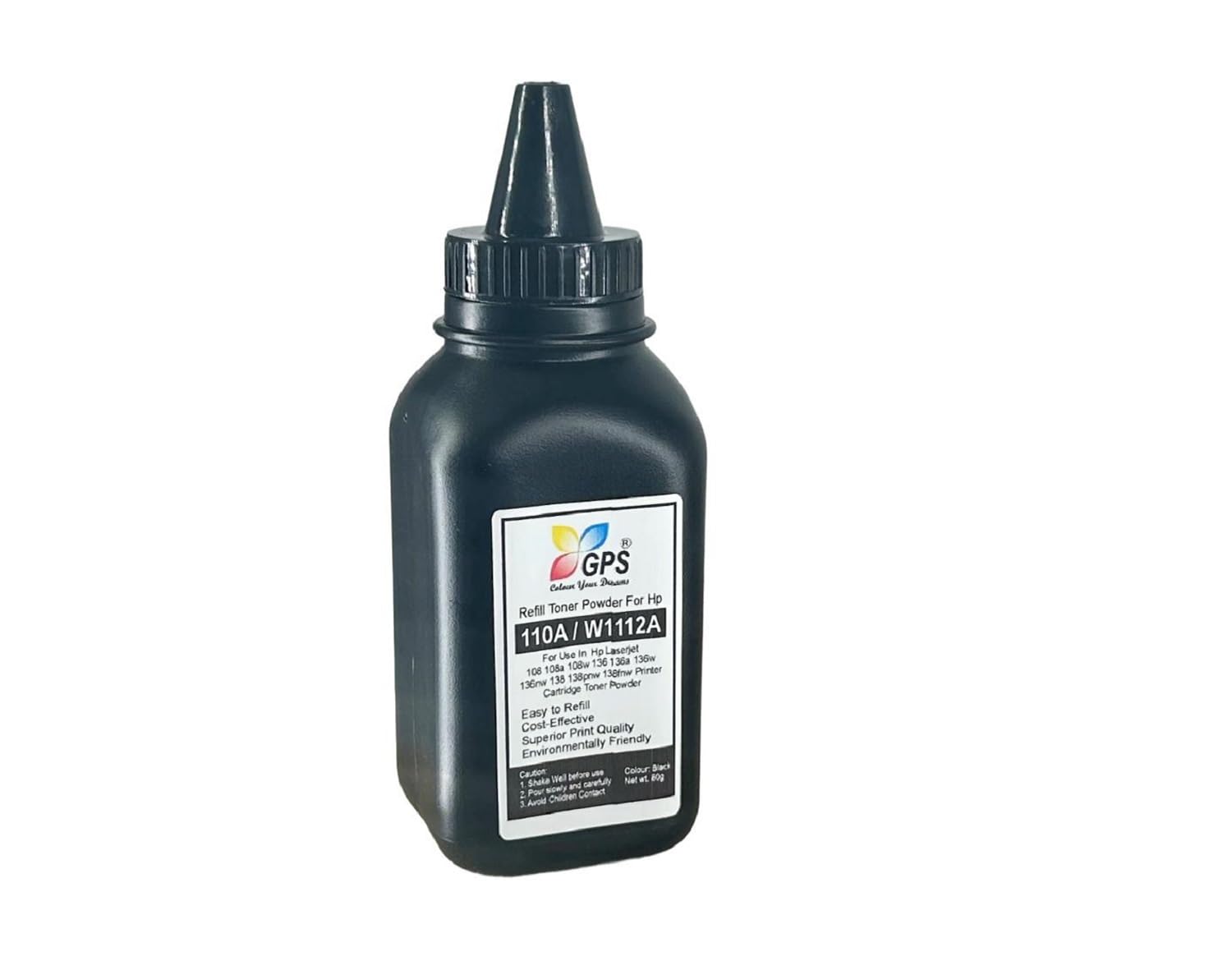 GPS Colour Your Dreams W1112A Toner Cartridge Refill Powder, Compatible with HP Laser 108, 108a, 108w,136a, 136w, 136nw,138pnw, 138fnw Printers, Perfect for HP 110a, Laser Printer - 80gms Pack of 1 (B0CF767YPT) Amazon Price History, Amazon Price Tracker
