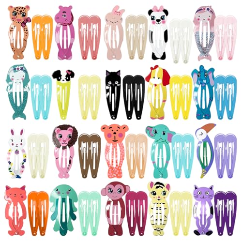 60 pinzas para cabello con diseño animal para niñas miniatura 1