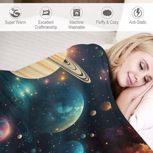 Couverture Luxe Motif Univers 3D : Plaid Flannel Doux 150x200cm - 4