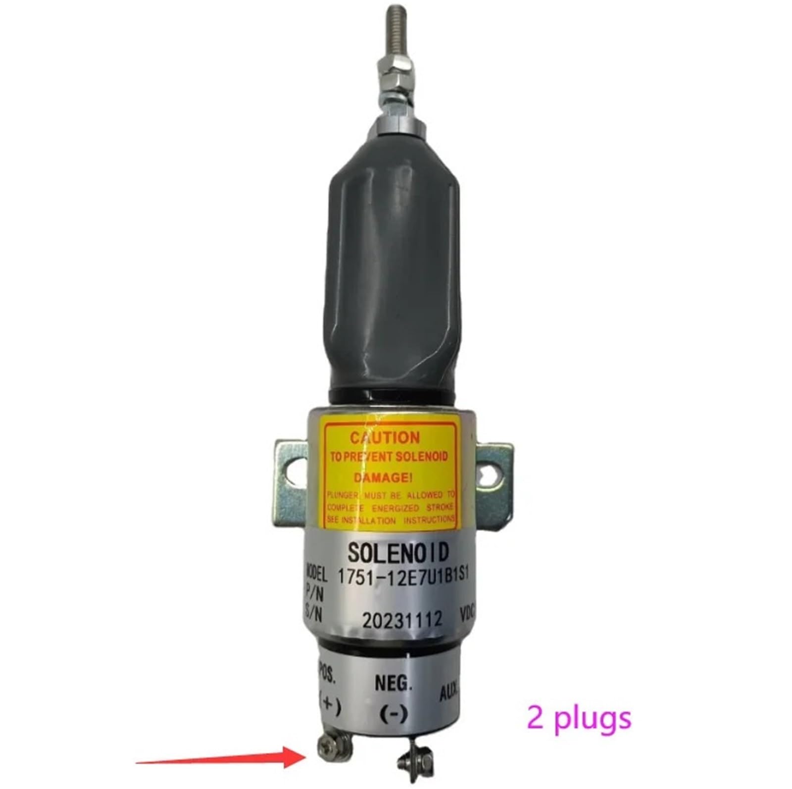 Solenoide de corte de combustible Compatible con el solenoide del actuador del acelerador de 12 V de Genie Parts 77402 77402GT y el solenoide de corte de combustible.