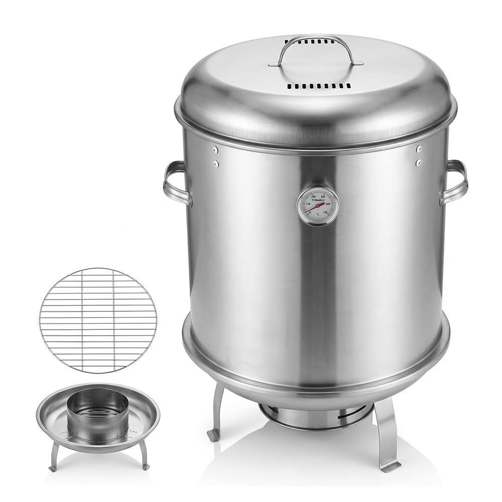 Amazon.co.jp: ZVGT 吊り下げ式燻製グリル SUS430 40型 温度計付き BBQ