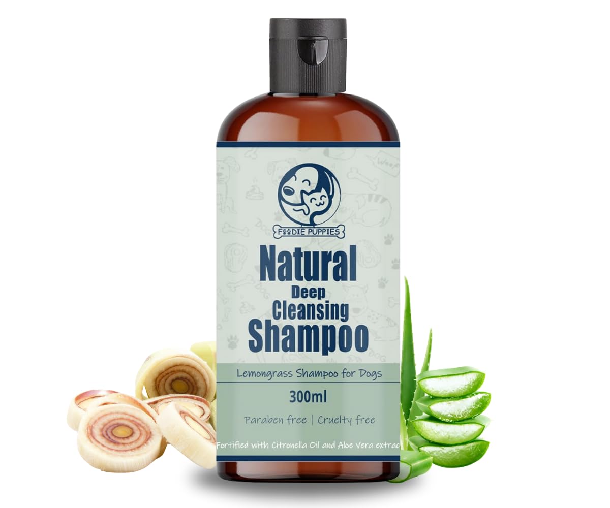 Foodie Puppies Lemongrass Dog Shampoo - 300 ml | Natural Deep Cleansing Shampoo for Dry Skin | Fortified with Citronella Oil and Aloe-Vera Extract (B0BFRJ7J2D) Amazon Price History, Amazon Price Tracker