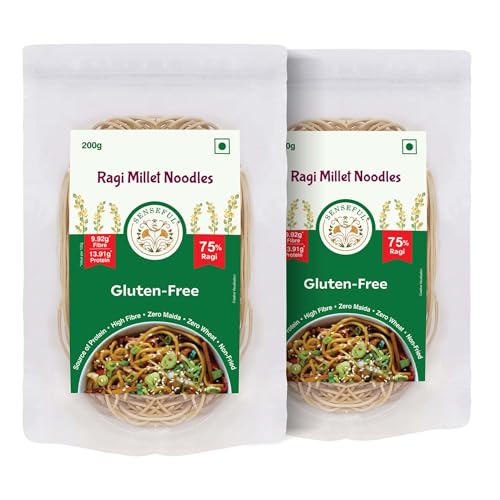 Image of SENSEFUL Ragi (Finger) Millet Gluten-Free Noodles Pack of 2-200 gm Each