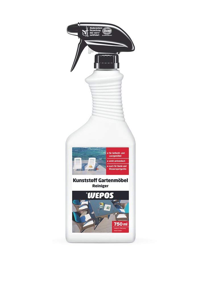 WEPOS Kunststoff Gartenmöbelreiniger 750 ml – Universalreiniger, antistatisch, auch für Boote und Wassersportgeräte